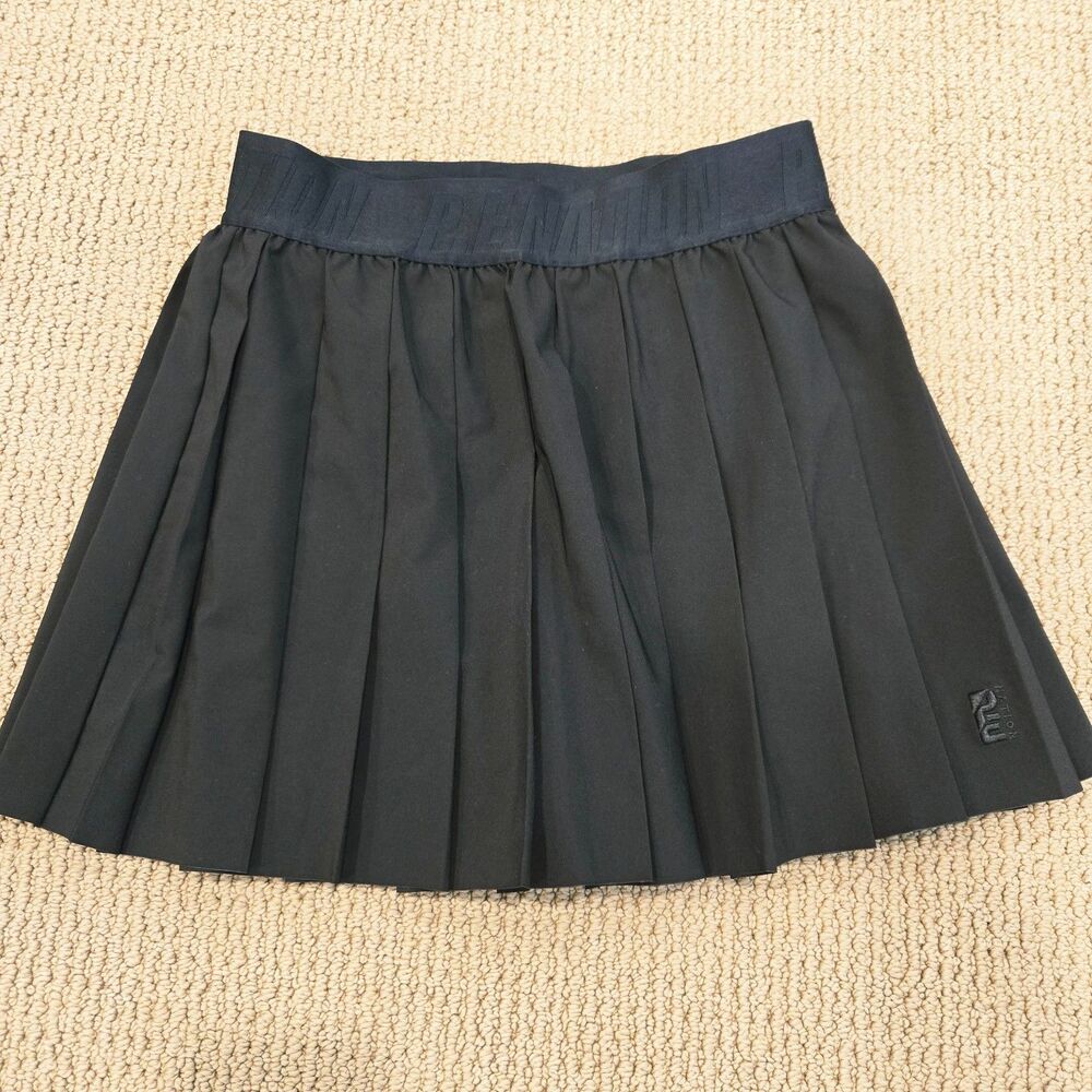 PE Nation Volley Skirt Skort Size S Black Tennis Pickleball Logo Waistband‎ EUC